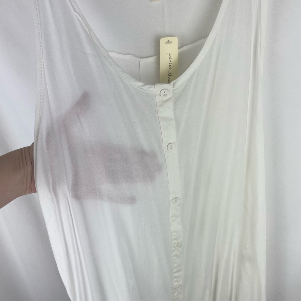 Painted Threads Ivory High-Low Button-Front Blouse - Picture 7 of 9